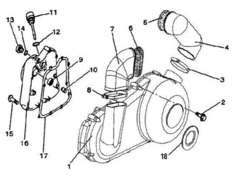 Koppelingsdeksel / behuizing set Linhai 300